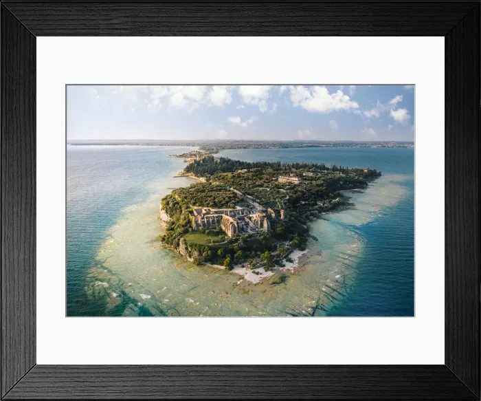 Framed Print : Sirmione ancient roman Catullo thermal baths, Sirmione, Garda Lake, Brescia province