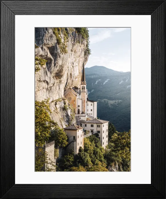 Framed Print : Madonna della corona sanctuary, Ferrara di Monte Baldo, Verona Province, Garda Lake Framed Print : Madonna della corona sanctuary, Ferrara di Monte Baldo, Verona Province, Garda Lake