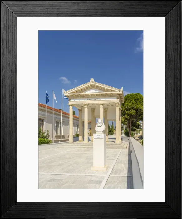 Framed Print : School building and sculptures, Paphos, Cyprus Framed Print : School building and sculptures, Paphos, Cyprus