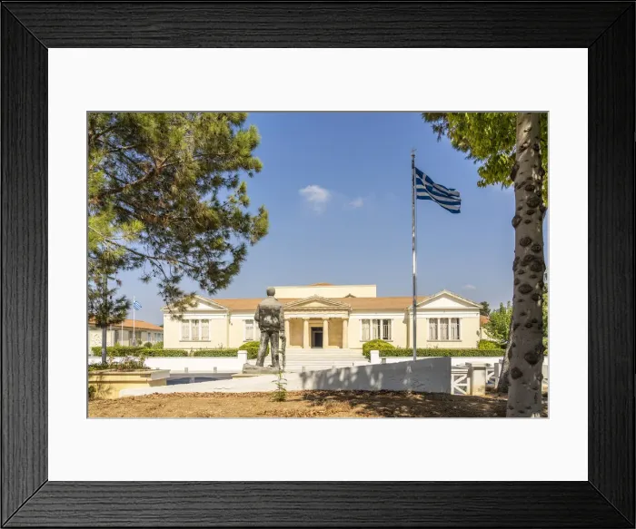 Framed Print : Evagoras Pallikarides statue, Paphos, Cyprus Framed Print : Evagoras Pallikarides statue, Paphos, Cyprus