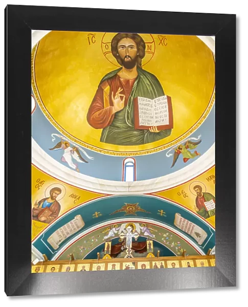 Ceiling Icon painting inside St Nicholas Church or Ayios Nicholaos, Geroskipou, Paphos