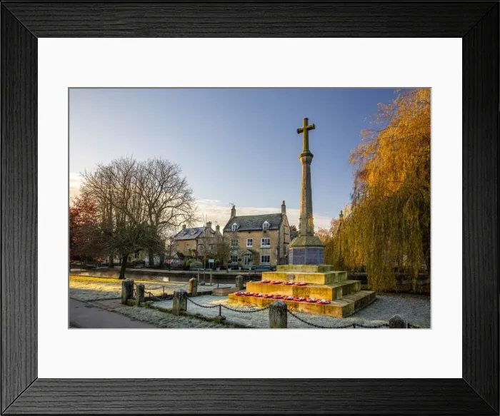 Framed Print : Village and cross, Bourton-on-the-water, the Cotswolds, Gloucestershire, England, UK Framed Print : Village and cross, Bourton-on-the-water, the Cotswolds, Gloucestershire, England, UK
