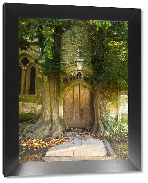 Beautiful doorway to St. Edwards Church, Stow-on-the-Wold, Cotswolds, Gloucestershire