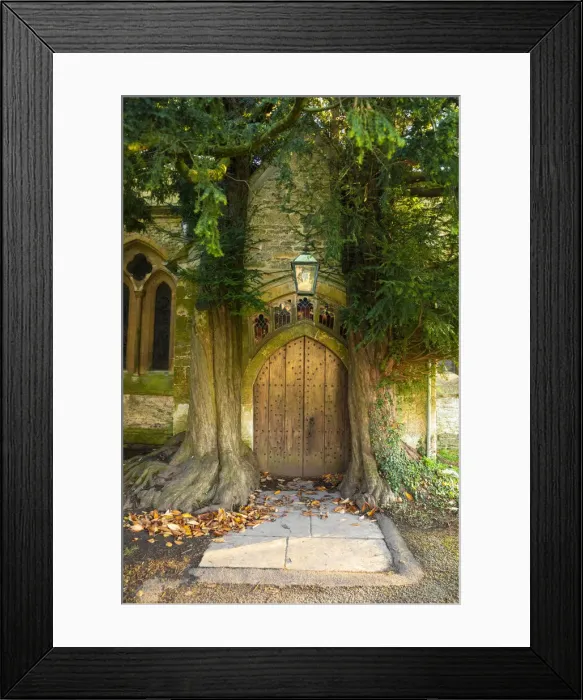 Framed Print : Beautiful doorway to St. Edwards Church, Stow-on-the-Wold, Cotswolds, Gloucestershire