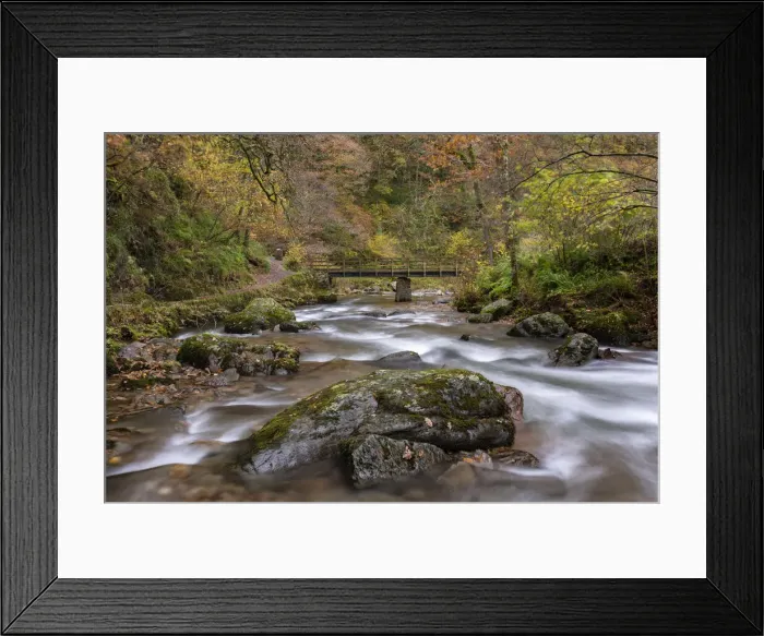 Framed Print : Autumn foliage on the banks of the fast flowing East Lyn River at Watersmeet Framed Print : Autumn foliage on the banks of the fast flowing East Lyn River at Watersmeet