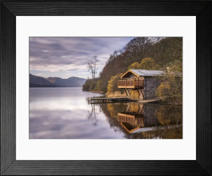 Framed Print : Duke of Portland boathouse on Ullswater in the Lake District National Park, Cumbria Framed Print : Duke of Portland boathouse on Ullswater in the Lake District National Park, Cumbria