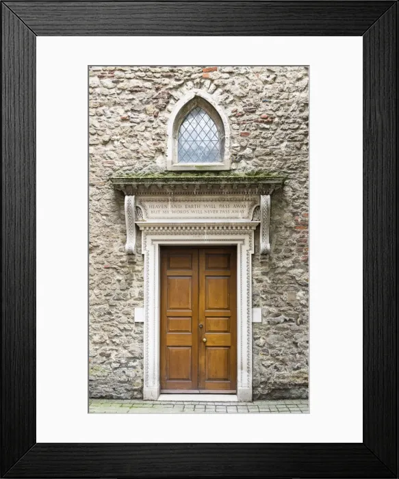 Framed Print : An entrance to the St Helens Bishopsgate Anglican church