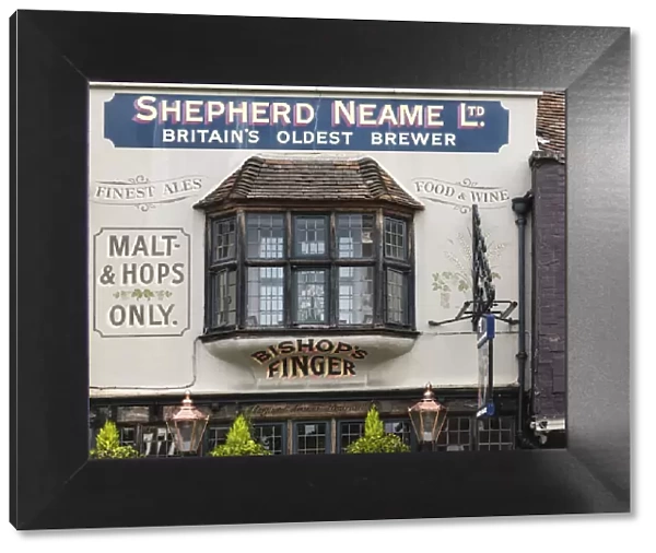 The exterior of the Bishops Finger, 16th century pub in Canterbury, Kent, England