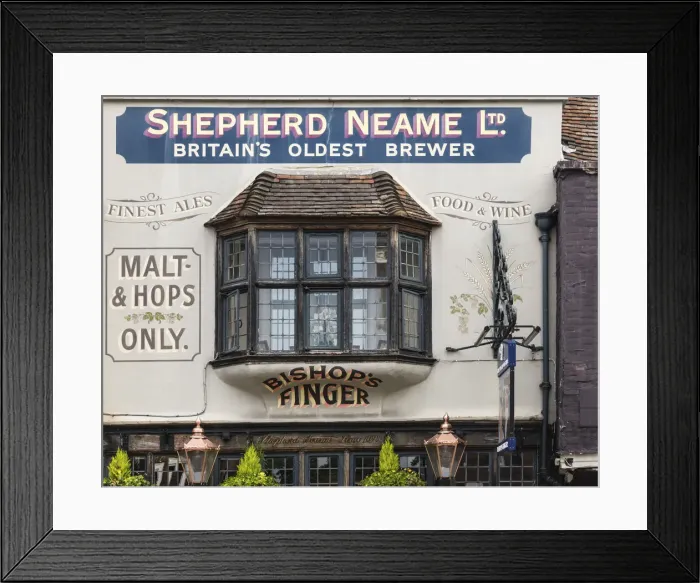 Framed Print : The exterior of the Bishops Finger, 16th century pub in Canterbury, Kent, England Framed Print : The exterior of the Bishops Finger, 16th century pub in Canterbury, Kent, England