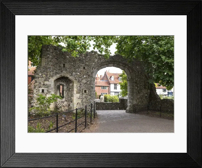 Framed Print : Medieval city wall archway in Westgate Gardens, Canterbury, Kent, England Framed Print : Medieval city wall archway in Westgate Gardens, Canterbury, Kent, England