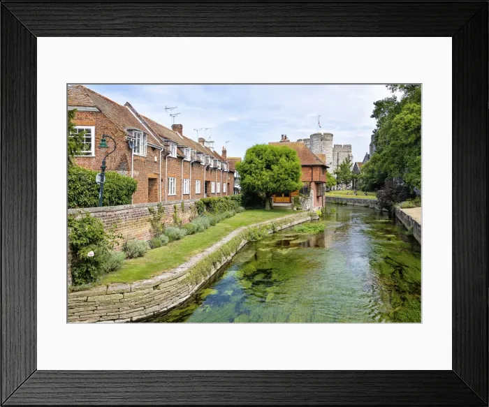 Framed Print : View towards Westgate Towers along River Stour, Canterbury, Kent, England Framed Print : View towards Westgate Towers along River Stour, Canterbury, Kent, England