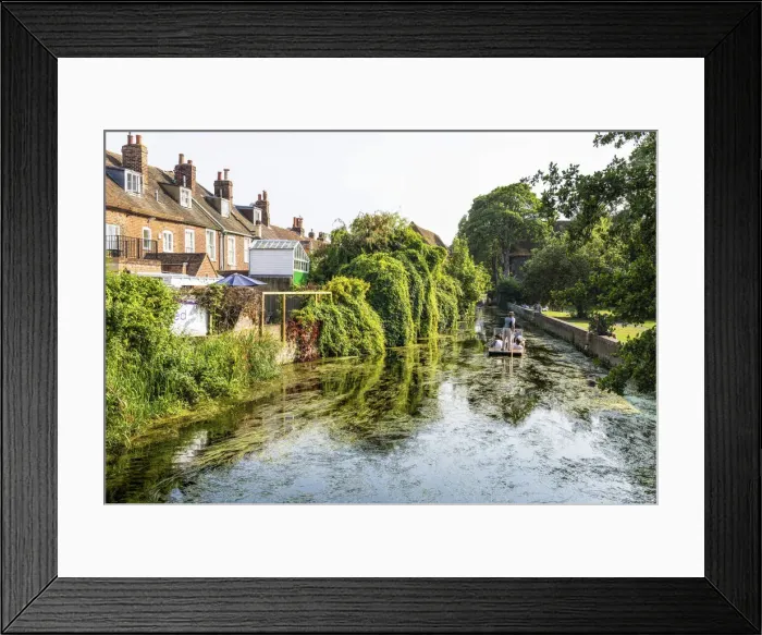Framed Print : Punting on the River Stour, Canterbury, Kent, England Framed Print : Punting on the River Stour, Canterbury, Kent, England