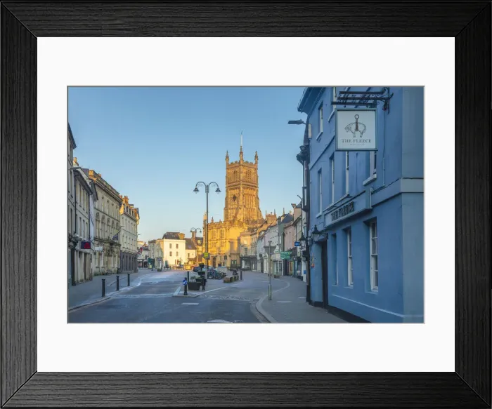 Framed Print : St. John Baptish Church and the High Street, Cirencester, Cotswolds, Gloucestershire Framed Print : St. John Baptish Church and the High Street, Cirencester, Cotswolds, Gloucestershire