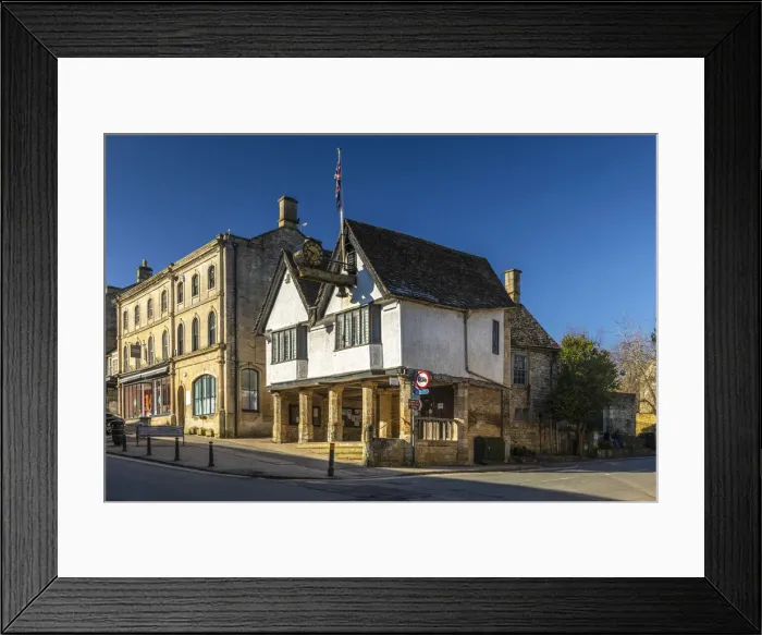 Framed Print : Town hall and clock, High street, Burford, Oxfordshire, England, UK