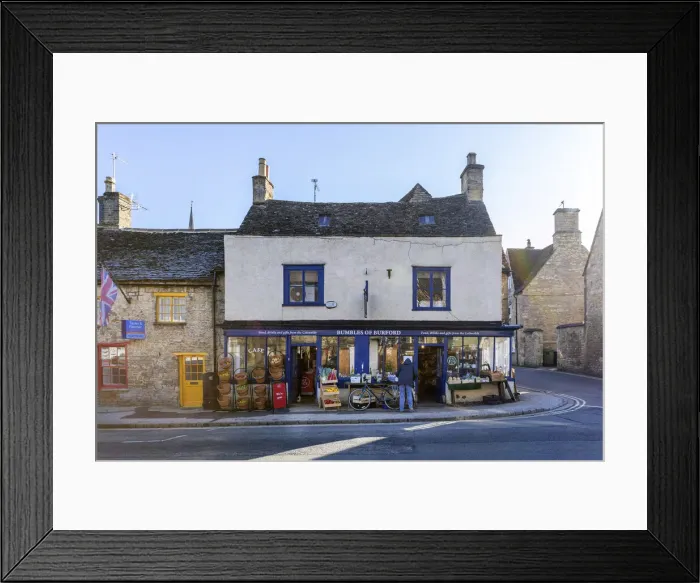 Framed Print : Bumbles of Burford, High street, Burford, Oxfordshire, England, UK Framed Print : Bumbles of Burford, High street, Burford, Oxfordshire, England, UK
