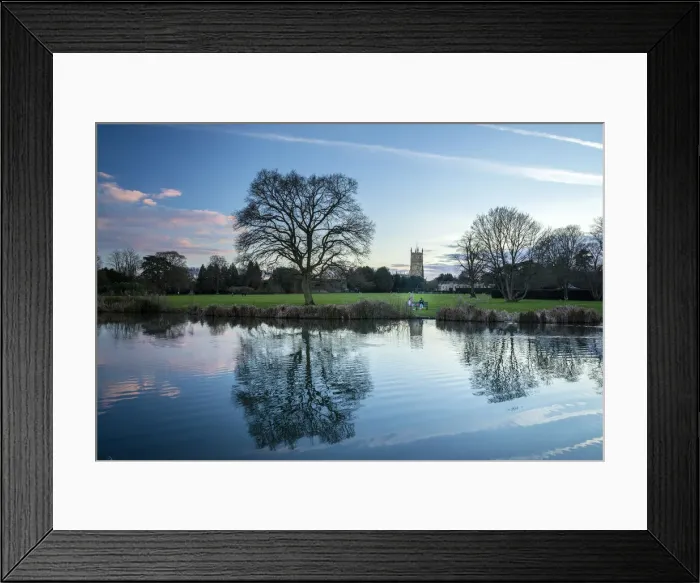 Framed Print : St. John Baptish Church, and the River Churn, Cirencester, Cotswolds, Gloucestershire Framed Print : St. John Baptish Church, and the River Churn, Cirencester, Cotswolds, Gloucestershire
