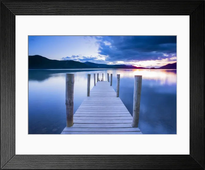 Framed Print : Jetty, Derwent Lake, the Lake District, England, UK Framed Print : Jetty, Derwent Lake, the Lake District, England, UK