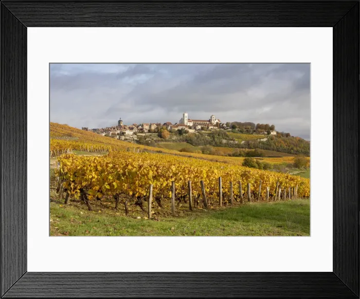 Framed Print : France, Bourgogne-Franche-Comta©, Burgundy, Yonne, Vezelay surrounded by vines in Framed Print : France, Bourgogne-Franche-Comta©, Burgundy, Yonne, Vezelay surrounded by vines in