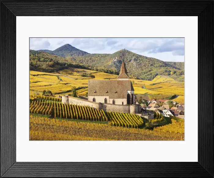 Framed Print : France, Grande Est, Alsace, Haut-Rhin, Hunawihr, Saint-Jacques-le-Majeur church Framed Print : France, Grande Est, Alsace, Haut-Rhin, Hunawihr, Saint-Jacques-le-Majeur church