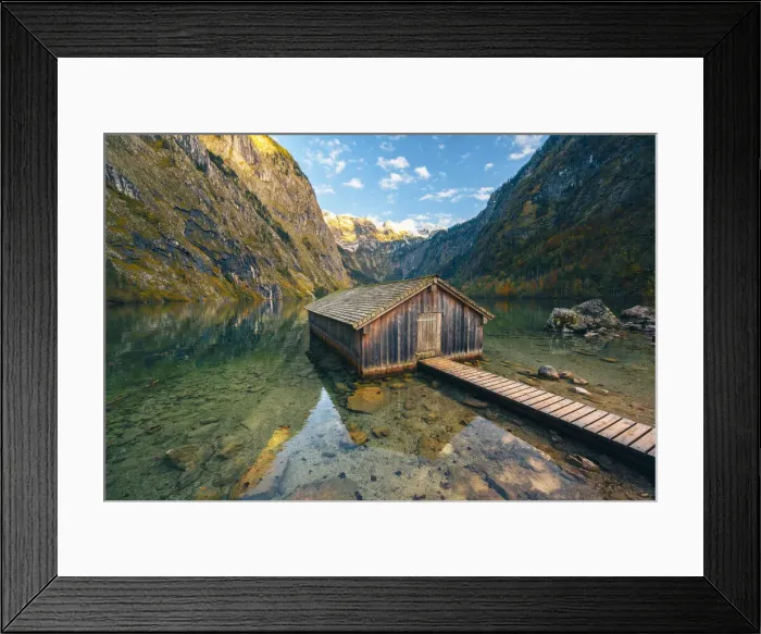 Framed Print : Lake Obersee, Berchtesgaden National Park, Berchtesgadener Land, Bavaria, Germany