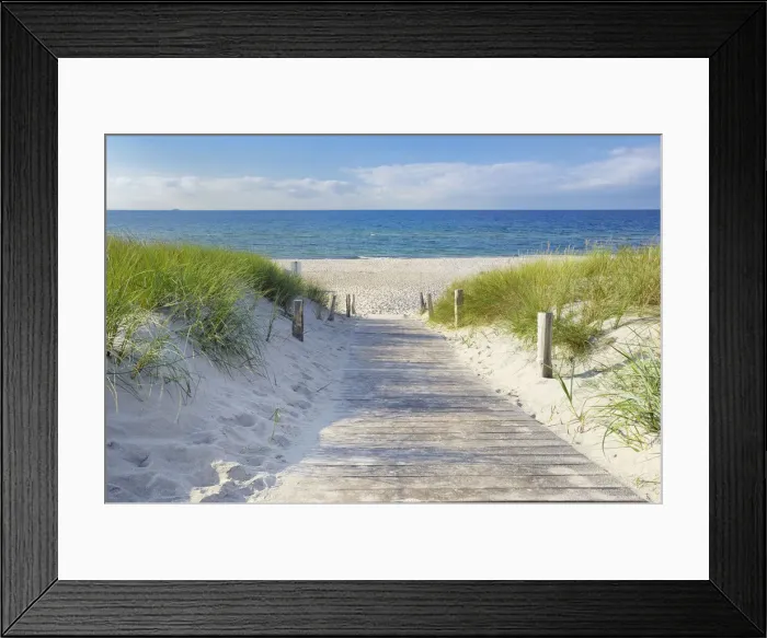 Framed Print : Germany, Mecklenburg-Western Pomerania, Baltic Sea, Darss, beach access to the beach