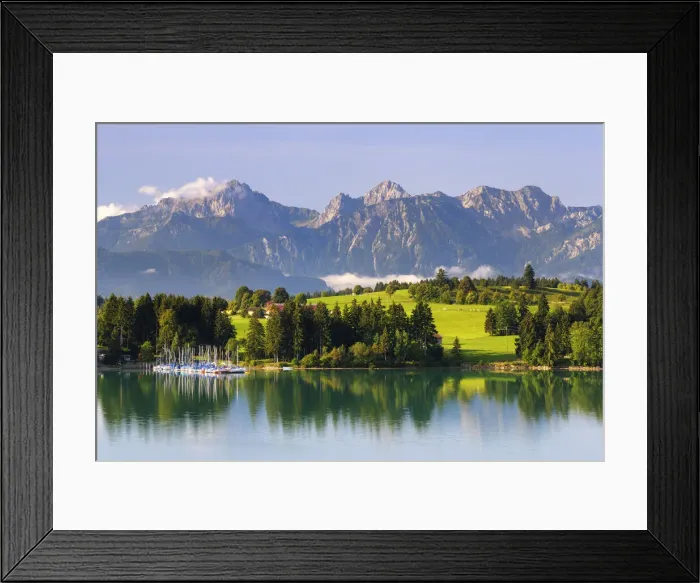Framed Print : Lake Forggensee against Tannheimer Mountains, Breitenberg 1821m and Aggenstein 1985m Framed Print : Lake Forggensee against Tannheimer Mountains, Breitenberg 1821m and Aggenstein 1985m