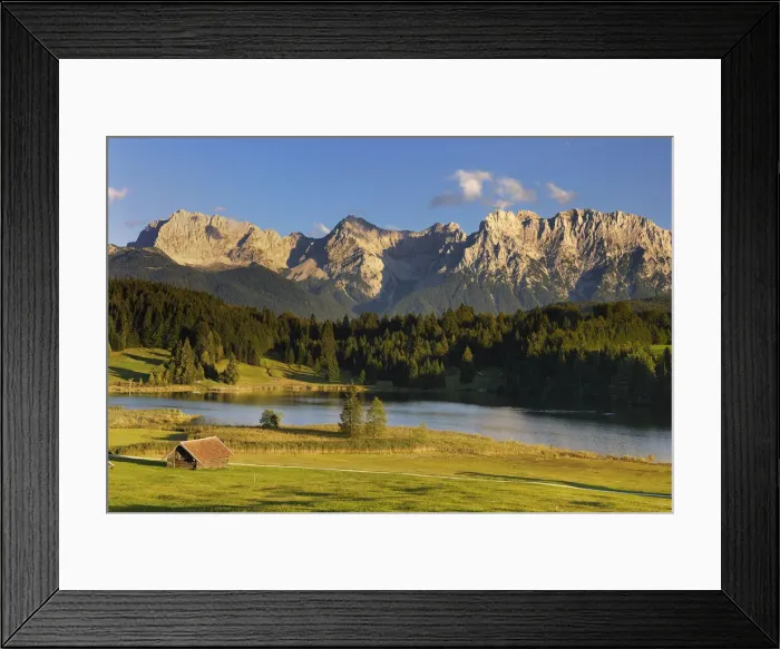 Framed Print : Lake Geroldsee against Karwendel range, Werdenfelser Land, Bavaria, Germany, Europe Framed Print : Lake Geroldsee against Karwendel range, Werdenfelser Land, Bavaria, Germany, Europe
