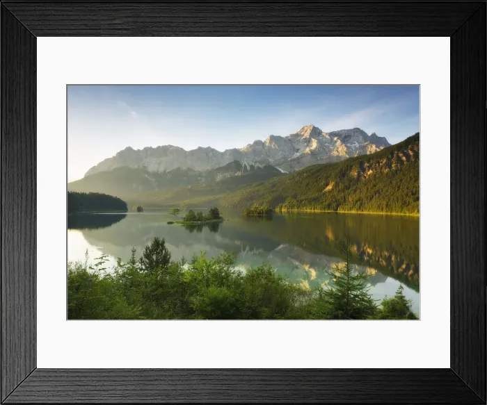 Framed Print : Lake Eibsee with Mount Zugspitze (2962 m), Garmisch-Partenkirchen, Werdenfelser Land Framed Print : Lake Eibsee with Mount Zugspitze (2962 m), Garmisch-Partenkirchen, Werdenfelser Land