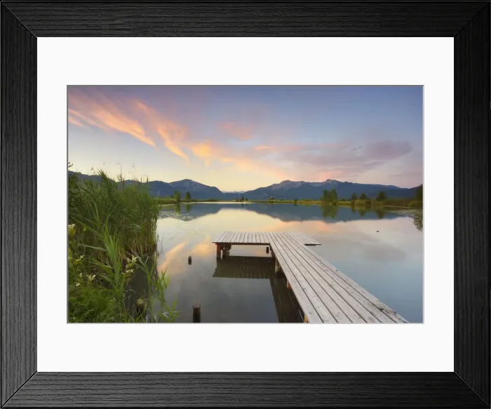 Framed Print : Jetty at lake Eichsee near Groszweil against Jochberg (1567m), Herzogstand (1731m) and Heimgarten (1790m), Upper Bavaria, Bavaria, Germany, Europe Framed Print : Jetty at lake Eichsee near Groszweil against Jochberg (1567m), Herzogstand (1731m) and Heimgarten (1790m), Upper Bavaria, Bavaria, Germany, Europe