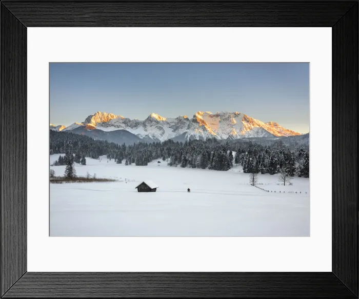 Framed Print : Winter landscape at Geroldsee against Karwendel Range, Klais near Mittenwald Framed Print : Winter landscape at Geroldsee against Karwendel Range, Klais near Mittenwald