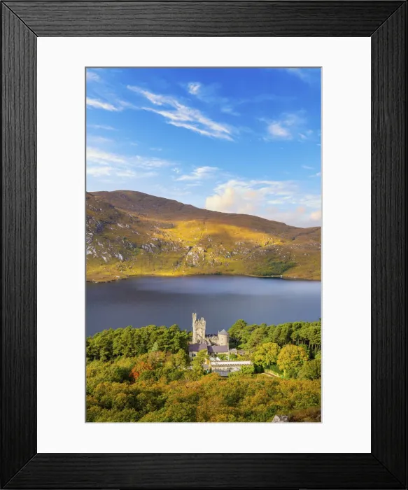 Framed Print : Ireland, Co. Donegal, Glenveagh National Park, Glenveagh castle and Lough Veagh in autumn Framed Print : Ireland, Co. Donegal, Glenveagh National Park, Glenveagh castle and Lough Veagh in autumn