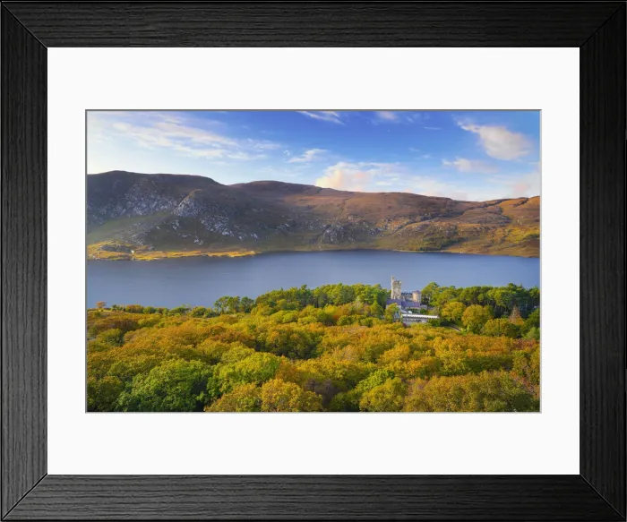 Framed Print : Ireland, Co. Donegal, Glenveagh National Park, Glenveagh castle and Lough Veagh in autumn Framed Print : Ireland, Co. Donegal, Glenveagh National Park, Glenveagh castle and Lough Veagh in autumn