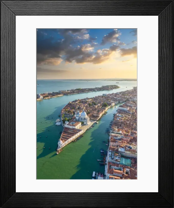 Framed Print : Italy, Veneto, Venice, Aerial view of Punta della Dogana Framed Print : Italy, Veneto, Venice, Aerial view of Punta della Dogana