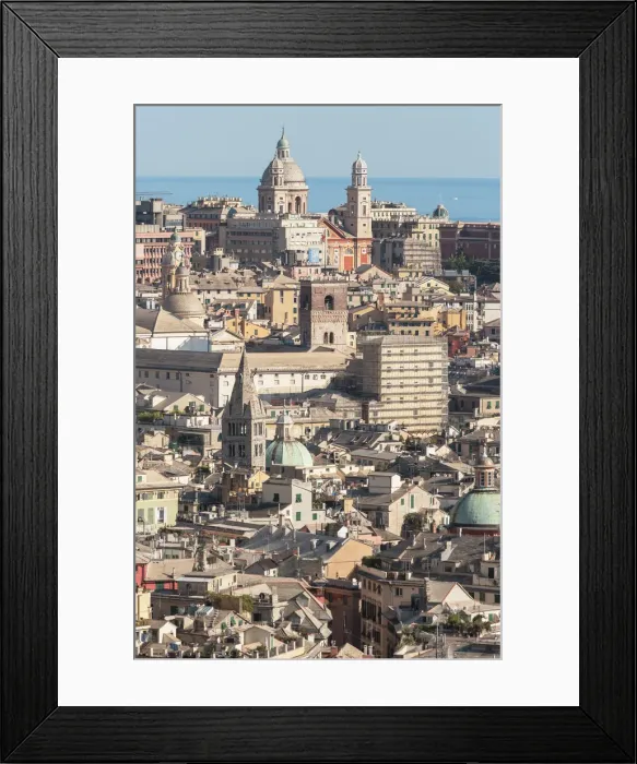 Framed Print : Cityscape, top view, Genoa, Liguria, Italy Framed Print : Cityscape, top view, Genoa, Liguria, Italy
