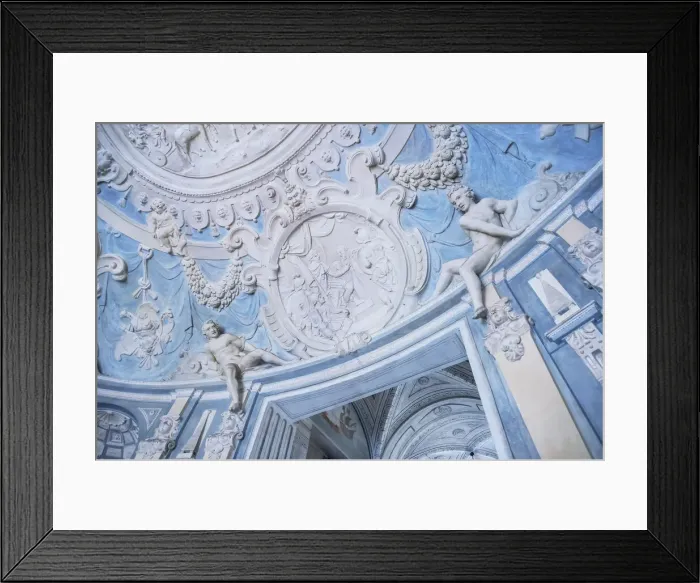 Framed Print : Ceiling frescoes and reliefs, Palazzo Lomellini, Genoa, Liguria, Italy Framed Print : Ceiling frescoes and reliefs, Palazzo Lomellini, Genoa, Liguria, Italy