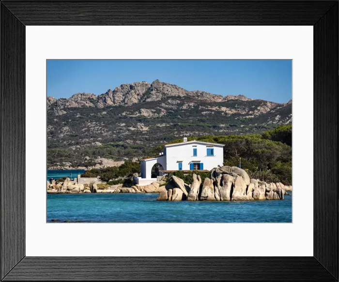 Framed Print : House by the sea at La Maddalena Archipelago, Sardinia, Italy Framed Print : House by the sea at La Maddalena Archipelago, Sardinia, Italy