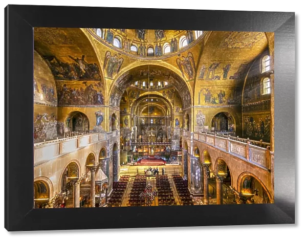 Interior view of St Marks Basilica, Venice, Veneto, Italy
