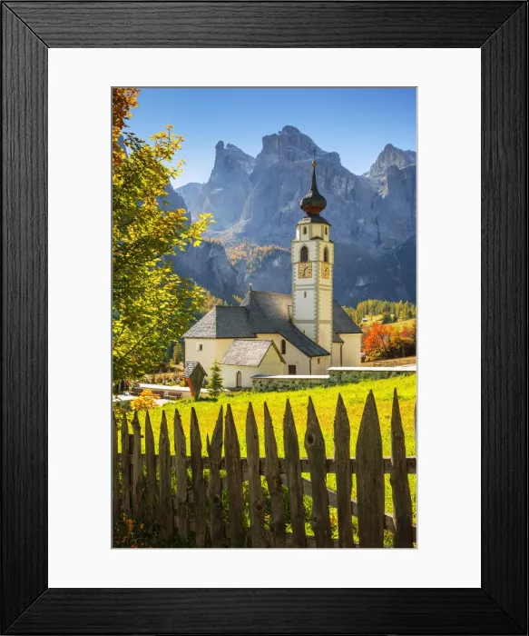 Framed Print : Church of Colfosco (Kolfuschg), Val Badia, Ladinia, Dolomites, Italy Europe Framed Print : Church of Colfosco (Kolfuschg), Val Badia, Ladinia, Dolomites, Italy Europe
