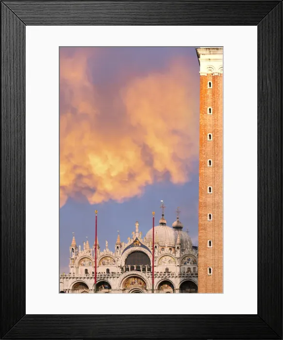 Framed Print : St Mark Cathedral and Campanile at sunset, Venice, Veneto, Italy Framed Print : St Mark Cathedral and Campanile at sunset, Venice, Veneto, Italy