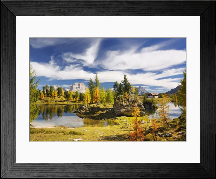 Framed Print : Mountain lake Lago di Federa, Ampezzaner Dolomites, Dolomites Framed Print : Mountain lake Lago di Federa, Ampezzaner Dolomites, Dolomites
