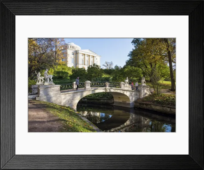 Framed Print : The Bridge of the Centaurs with the Palace in the background, Pavlovsk Park, Pavlovsk Framed Print : The Bridge of the Centaurs with the Palace in the background, Pavlovsk Park, Pavlovsk