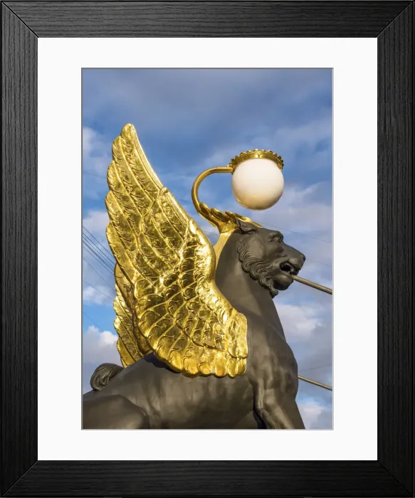 Framed Print : Golden-winged griffons of the Bank Bridge (Bankovsky most