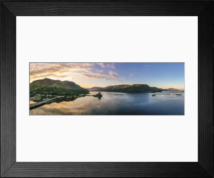 Framed Print : Elevated view of Eilean Donan Castle on Loch Duich, Dornie, Scotland, UK Framed Print : Elevated view of Eilean Donan Castle on Loch Duich, Dornie, Scotland, UK