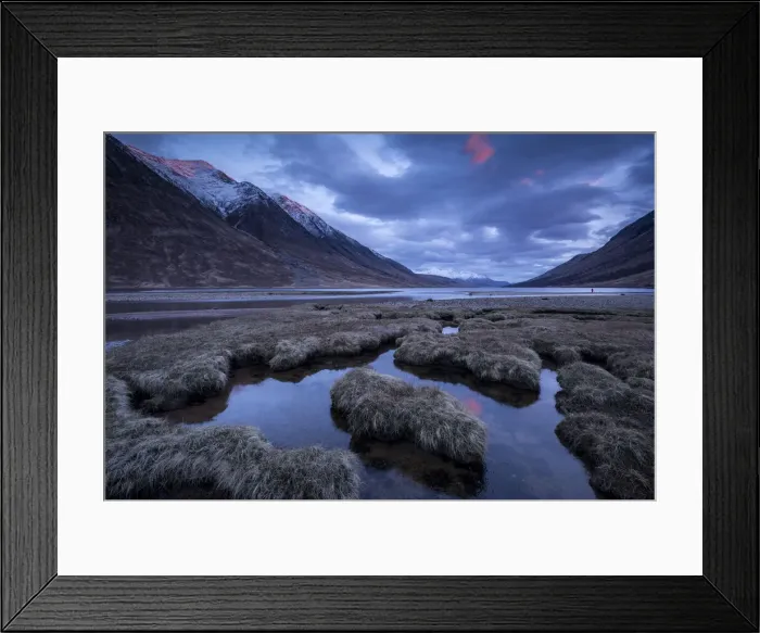 Framed Print : Highlands twilight over Glen Etive, Scotland. Winter (March) 2017 Framed Print : Highlands twilight over Glen Etive, Scotland. Winter (March) 2017