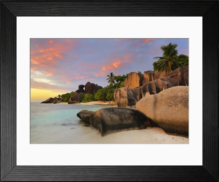 Framed Print : East Africa, Indian Ocean, Seychelles, La Digue Island, Anse Source d Argent