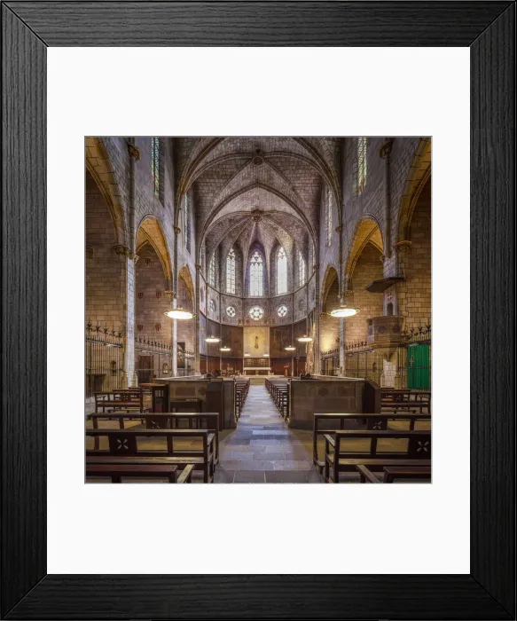 Framed Print : Spain, Catalonia, Barcelona, Pedralbes Monastery, The central nave of the Abbey