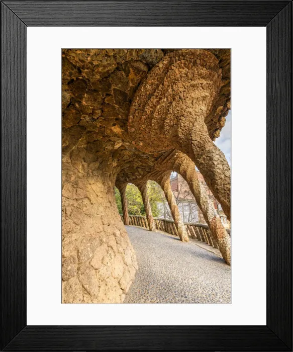 Framed Print : Viaduct path, Park Guell, Barcelona, Catalonia, Spain Framed Print : Viaduct path, Park Guell, Barcelona, Catalonia, Spain