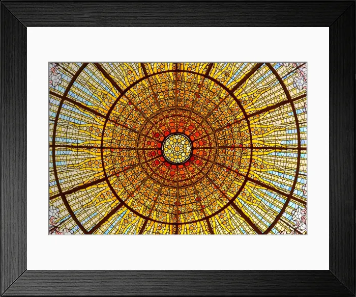Framed Print : Stained-glass skylight, Palace of Catalan Music concert hall, Barcelona, Catalonia, Spain Framed Print : Stained-glass skylight, Palace of Catalan Music concert hall, Barcelona, Catalonia, Spain
