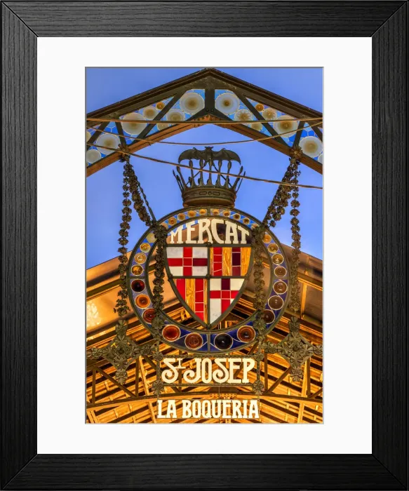 Framed Print : La Boqueria food market entrance sign, Barcelona, Catalonia, Spain Framed Print : La Boqueria food market entrance sign, Barcelona, Catalonia, Spain
