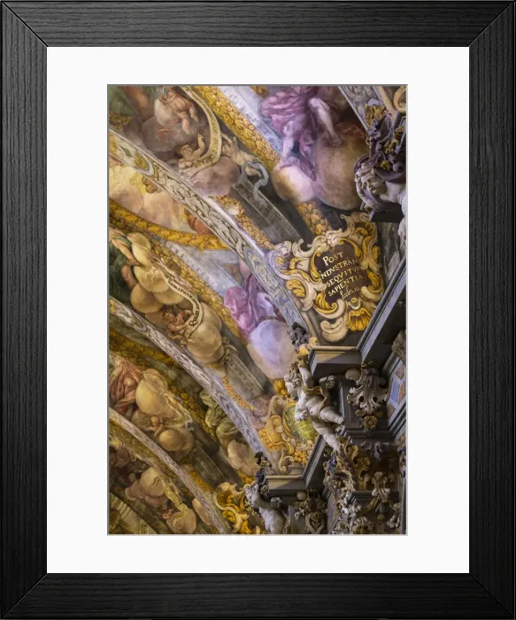 Framed Print : Spain, Comunidad Valenciana, Valencia, Details of the frescos in the vault of St Nicholas Framed Print : Spain, Comunidad Valenciana, Valencia, Details of the frescos in the vault of St Nicholas